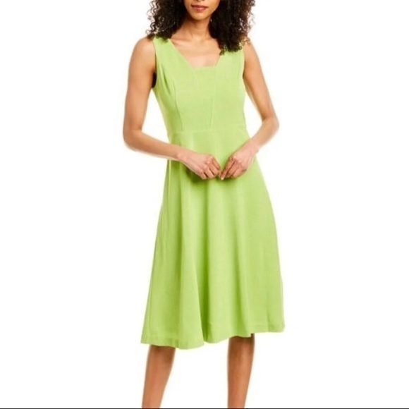 Donna Karan | Dresses | Donna Karen Lime Green Midi Dress | Poshmark